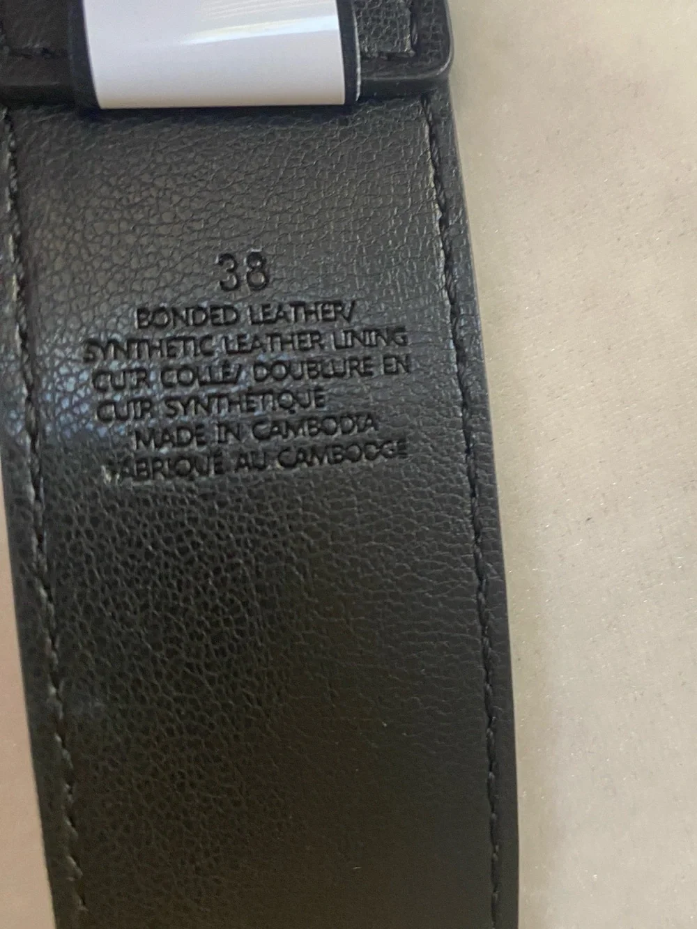 True Religion Black Leather Belt with Gold Crystal Horseshoe Buckle